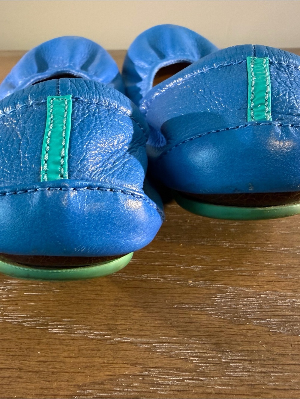 Tieks Blue Women’s Leather Ballet Flats - Picture 5 of 10